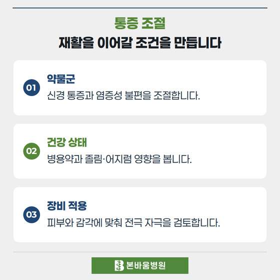 은평구신경외과 약물군 · 건강 상태 · 장비 적용 — 통증 조절 · 재활을 이어갈 조건을 만듭니다
