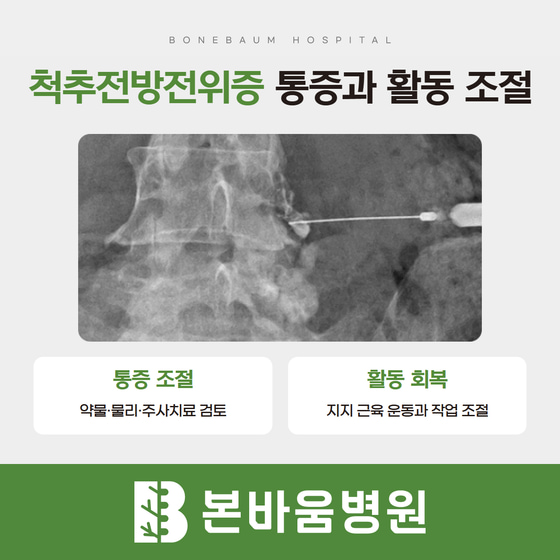 허리 신경주사 설명 영상과 통증 조절·지지 근육 운동·작업 조절을 포함한 치료